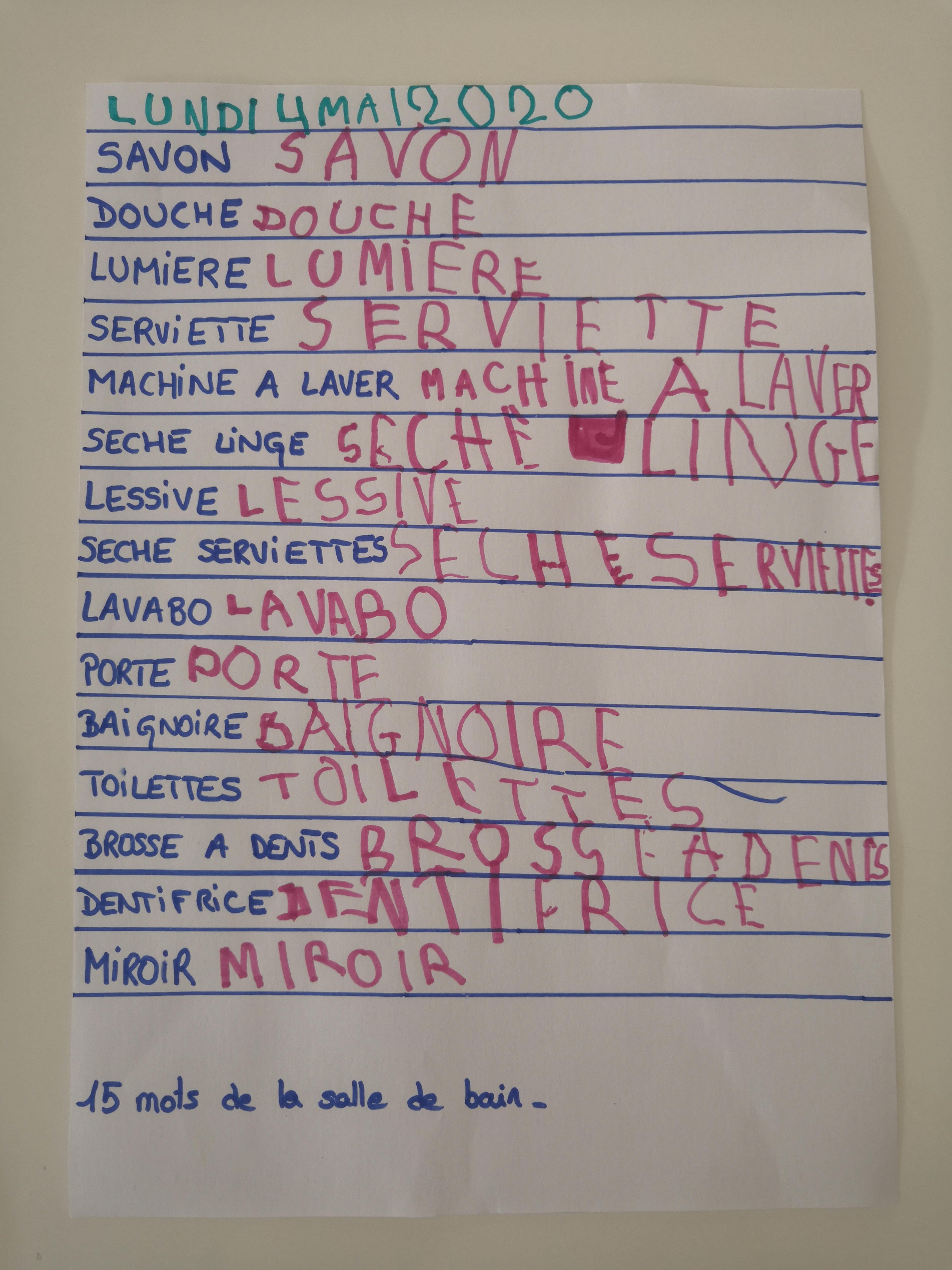 mot salle de bain
